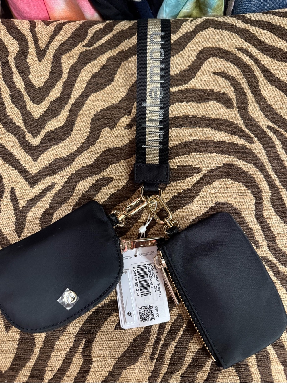 lululemon athletica Black Convertible Mini Pouch Set with Branded Strap